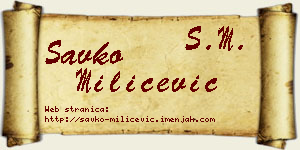 Savko Milićević vizit kartica